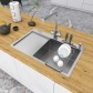 Кухонна мийка з нержавіючої сталі з лівим крилом накладна Nett NS-7848(L)