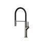 Смеситель для кухни с гибким изливом графитовый Nett GG-56