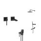 Комплект душової системи прихованого монтажу, змішувача для раковини прихованого монтажу та гігієнічного душу Nett TSB-99 + QB-22 + Gappo G7206-6