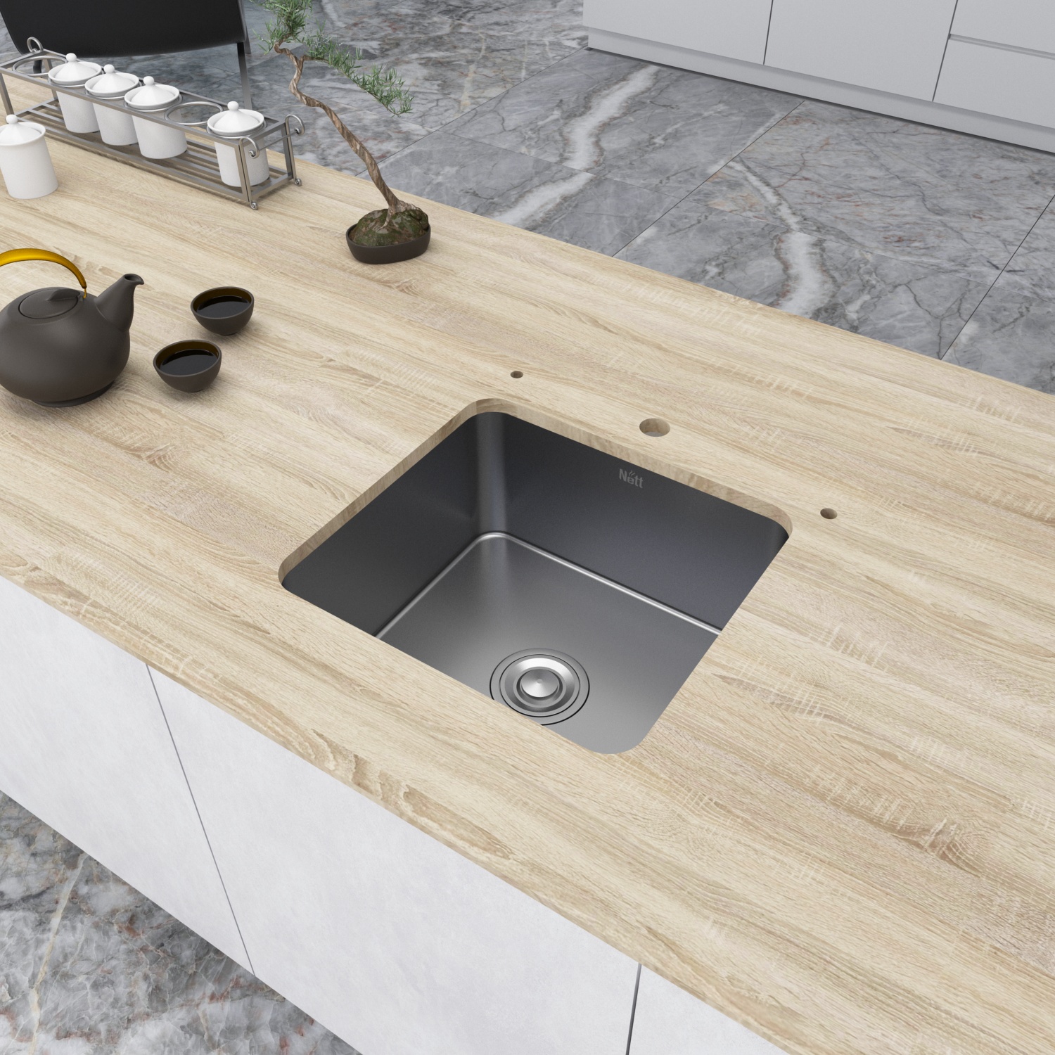 Комплект кухонної мийки та змішувача з нержавіючої сталі NS-4643