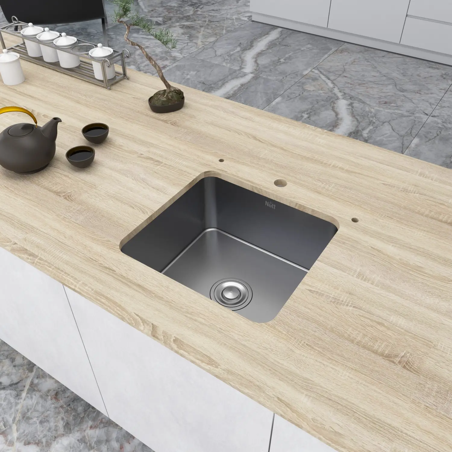 Комплект кухонной мойки и смесителя из нержавеющей стали NS-4643