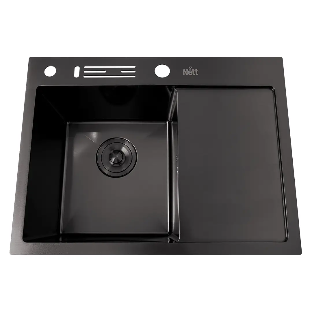 Комплект черной кухонной мойки и смесителя с нержавеющей стали NB-6045