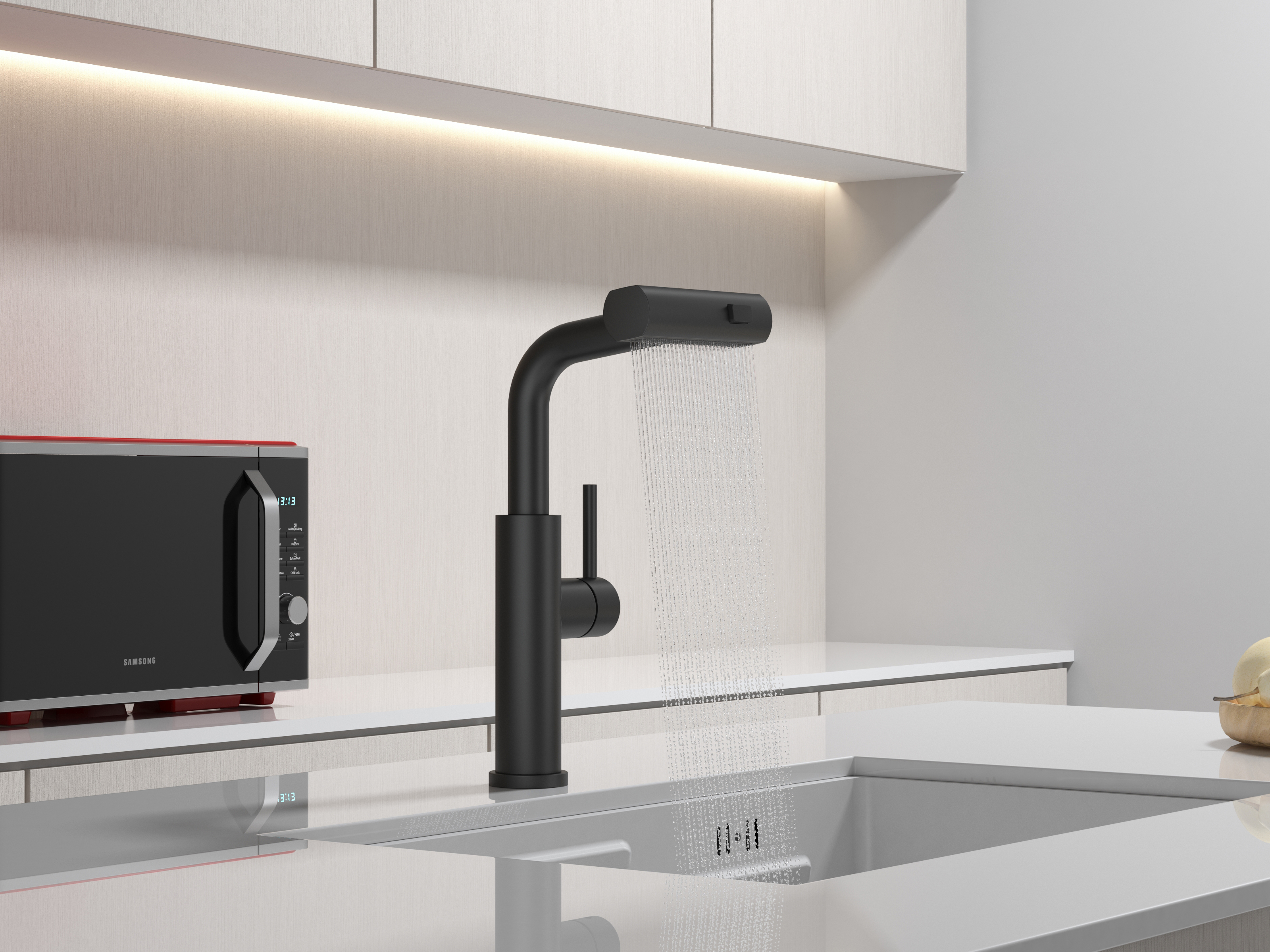 Комплект чорної кухонної мийки та змішувача з нержавіючої сталі NB-5742