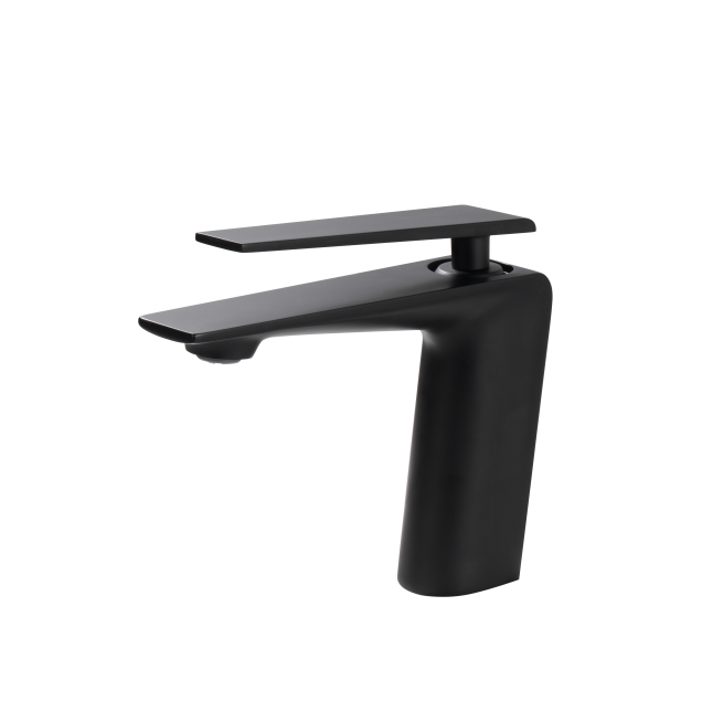 Комплект чорного змішувача на раковину та душової системи зовнішнього монтажу Nett ZB-33 + SSB-24