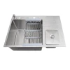 Кухонна мийка з нержавіючої сталі з вбудованим смітником Nett NSM-7047 фото №5