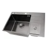 Черная кухонная мойка из нержавейки со встроенной мусоркой Nett NBM-7047 фото №7