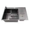 Черная кухонная мойка из нержавейки со встроенной мусоркой Nett NBM-7047 фото №5