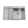 Кухонна мийка з нержавіючої сталі з лівим крилом накладна Nett NS-7848(L) фото №6