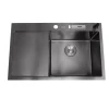 Чорна раковина на кухню з лівим крилом із PVD покриттям Nett NB-7848(L) фото №8