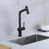 Черный смеситель для кухни с высувным изливом Nett FBB-44 фото №7