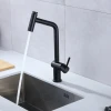 Черный смеситель для кухни с высувным изливом Nett FBB-44 фото №4