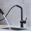 Черный смеситель для кухни с высувным изливом Nett FBB-44 фото №3