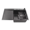 Чорна раковина на кухню з лівим крилом із PVD покриттям Nett NB-7848(L) фото №6