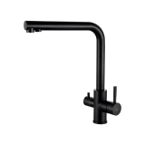 Комбінований змішувач на кухню чорний на 4 води Nett FBB-33