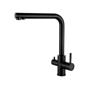 Комбінований змішувач на кухню чорний на 4 води Nett FBB-33 фото