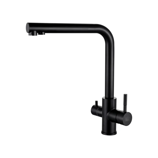 Комбінований змішувач на кухню чорний на 4 води Nett FBB-33 фото