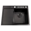 Черная раковина на кухню с левым крылом Nett NB-6045(L) фото №4