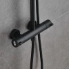 Черная душевая система с термостатом наружного монтажа для душа Nett SSB-24 фото №4
