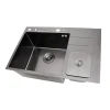 Уцінена чорна мийка з нержавійки з вбудованим смітником Nett NBM-7047 фото №4