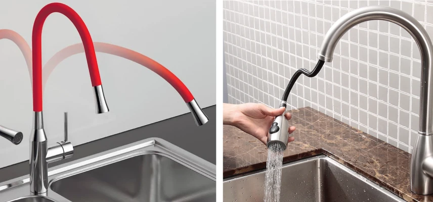 Кухонний змішувач із гнучким або висувним зливом: Який з них вибрати?