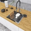 Кухонна мийка з нержавіючої сталі 50 см під стільницю Nett NS-5045 фото №3