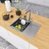 Накладна кухонна мийка з правим крилом Nett NS-6045(R) фото №2