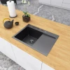 Чорна раковина на кухню з правим крилом Nett NB-6045(R) фото №3