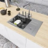 Кухонна мийка з нержавіючої сталі з вбудованим смітником Nett NSM-7047 фото №3
