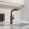 Змішувач на кухню водоспад з висувною лійкою чорний Nett LB-35 фото №2