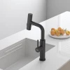Змішувач на кухню водоспад з висувною лійкою чорний Nett LB-35 фото №7