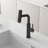 Змішувач на кухню водоспад з висувною лійкою чорний Nett LB-35 фото №8