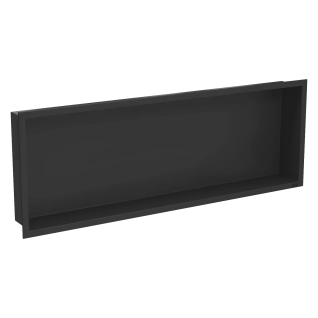 Полиця для ванної кімнати вбудована горизонтальна чорна Nett YB-92 фото