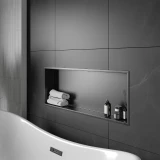 Полиця до ванної нержавіюча горизонтальна 70 см чорна Nett YB-70