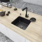 Уцінена чорна мийка для кухні з нержавійки 45 см в стільницю Nett NB-4643