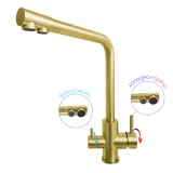 Змішувач для кухні з підключенням до фільтру золотий "Frosh" Nett FG-33