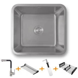 Комплект кухонної мийки та змішувача з нержавіючої сталі NS-4643 фото