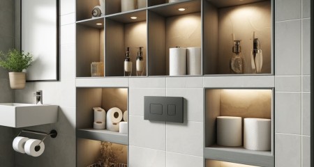 Ніші в туалеті: стильні та практичні рішення для зберігання