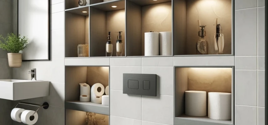 Ніші в туалеті: стильні та практичні рішення для зберігання