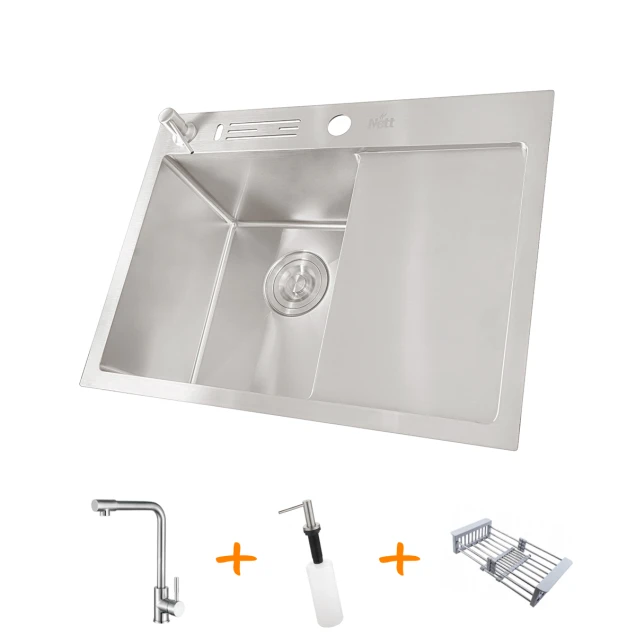 Комплект кухонної мийки та змішувача з нержавіючої сталі NS-6045 фото