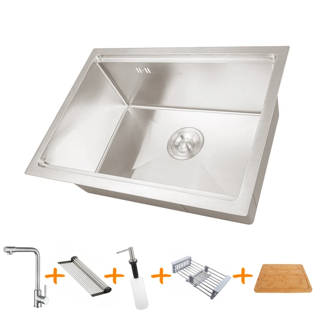 Комплект мийки на кухню та змішувача з нержавіючої сталі NS-5742 фото