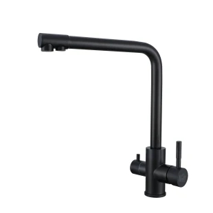 Чорний кран на кухню на дві води "Frosh" Nett FB-33 фото