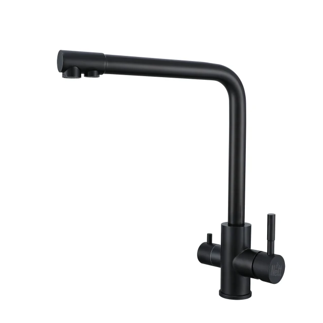 Чорний кран на кухню на дві води "Frosh" Nett FB-33 фото