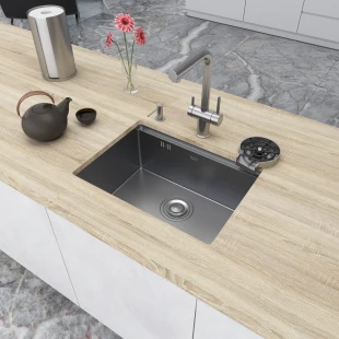 Кухонна мийка з нержавійки 1.5 мм під стільницю Nett NS-5742 фото