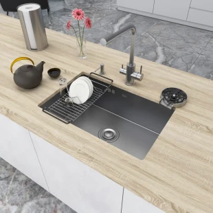 Кухонна мийка з нержавійки під стільницю 1.5 мм Nett NS-6845 фото