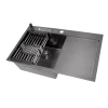 Чорна кухонна мийка з правим крилом нержавійка 1.5 мм Nett NB-7848(R) фото №6