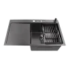 Чорна мийка на кухню з лівим крилом 1.5 мм нержавійка Nett NB-7848(L) фото №6