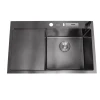 Чорна мийка на кухню з лівим крилом 1.5 мм нержавійка Nett NB-7848(L) фото №8