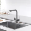 Комбінований змішувач на кухню графітовий 4в1 Nett FWGr-33 фото №3