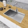Уцінена накладна кухонна мийка з правим крилом Nett NS-7848(R) фото №4