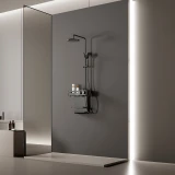 Душова система графітова зовнішнього монтажу для душу з полицею Nett SGr-33